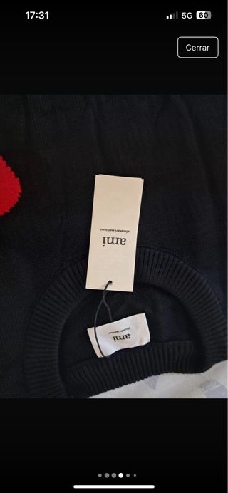 Jersey Ami Paris Negro Corazón Rojo