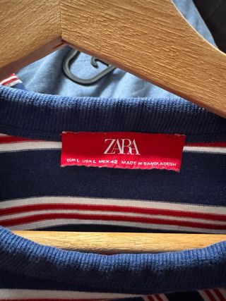 Camiseta Zara x Harry Lambert Rayas Azul/Rojo