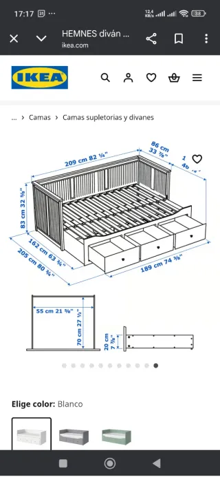 Cama extensible IKEA + 2 colchones
