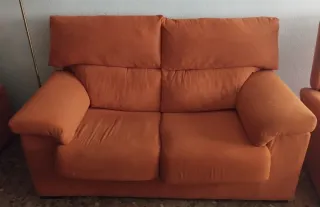 Sofá y sillón elevador eléctrico naranja