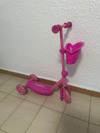 Patinete infantil rosa 3 ruedas