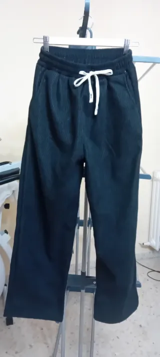 Pantalón pana forro cálido negro mujer Talla M