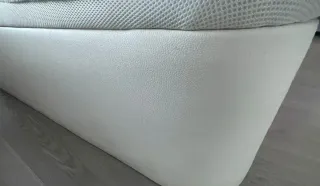 Cabecero y canapé polipiel blanco + colchón Emma