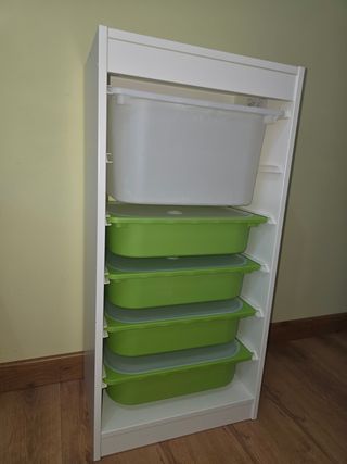 Cajonera IKEA Trofast Verde y Blanca
