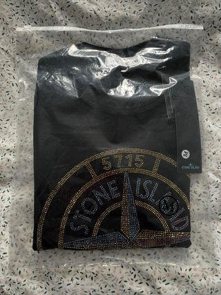 Camiseta Stone Island Hombre Pedrería Negra