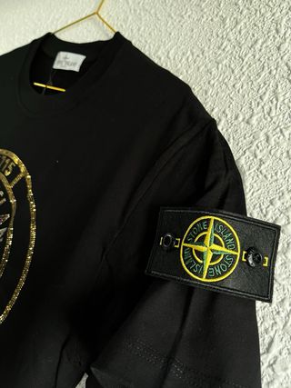 Camiseta Stone Island Hombre Pedrería Negra