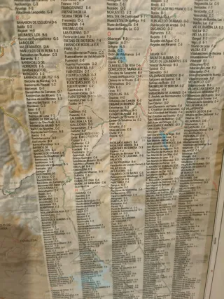 Mapa Provincia de Burgos con relación de pueblos