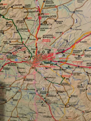 Mapa Provincia de Burgos con relación de pueblos