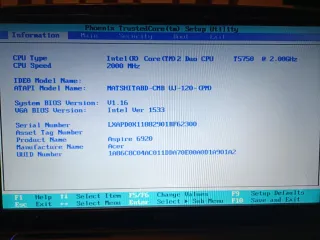 Portátil Acer Aspire 6920