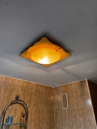 Lámpara de techo madera y cristal