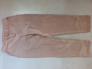 Pantaloni in velluto beige e marrone