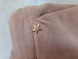 Pantaloni in velluto beige e marrone