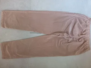 Pantaloni in velluto beige e marrone