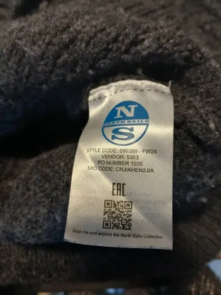 Maglione North Sails Lana Grigio Taglia M