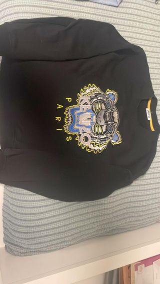 Sudadera Kenzo Negra con Tigre Bordado