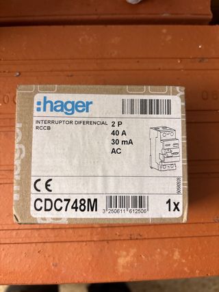 Diferencial Hager CDC748M 40A 0.03mA
