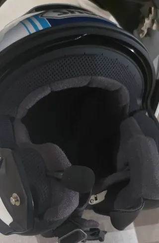 Casco Moto Shoei Blanco y Azul