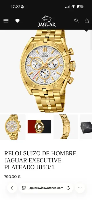 Reloj Jaguar Dorado Cronógrafo