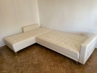 Sofá Cama Piel Sintética Blanco