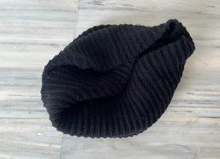 Bufanda tubular de punto negro H&M