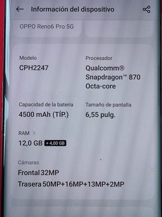 OPPO Reno 6 Pro 5G Azul