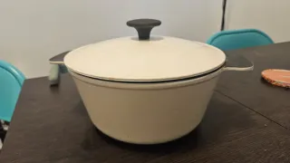 Cacerola Hierro Esmaltado Blanca