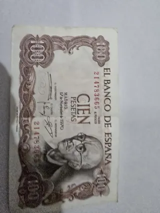 Billete 100 pesetas 1970