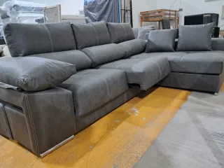Sofá Chaiselongue Gris Moderno