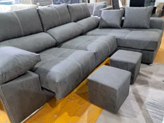 Sofá Chaiselongue Gris Moderno