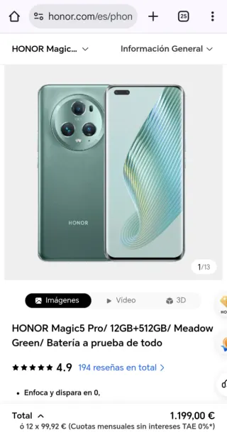 Honor Magic5 Pro Negro/Plateado