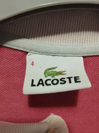 Polo Lacoste Rayas Rosas y Blancas