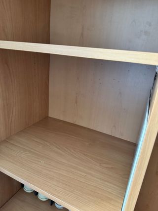 Armario de 2 puertas azul y color madera