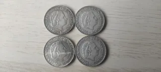 4 Monedas 2.5 Gulden Plata Holandesas