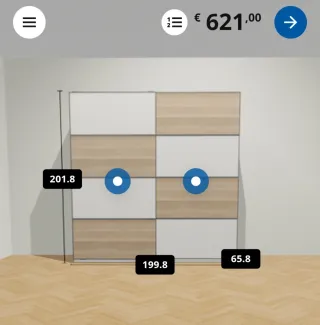 Puertas correderas Ikea 2m alto x 60 d profundidad