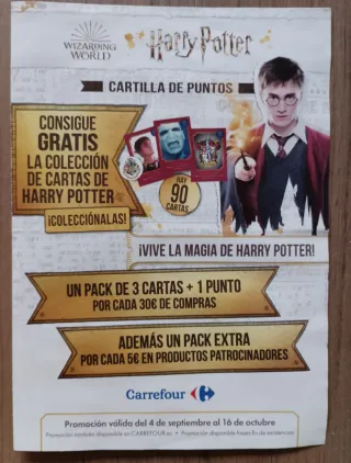 Harry Potter 6 cartas y 2 puntos