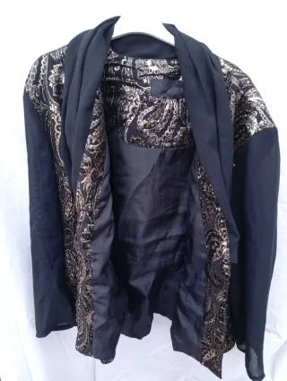 Blusa Mujer Negra y Dorada