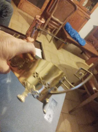 Centro de mesa antiguo metal dorado estilo Imperio