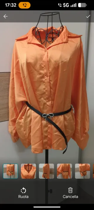 Camicia Oversize Raso Arancione Gold xxl