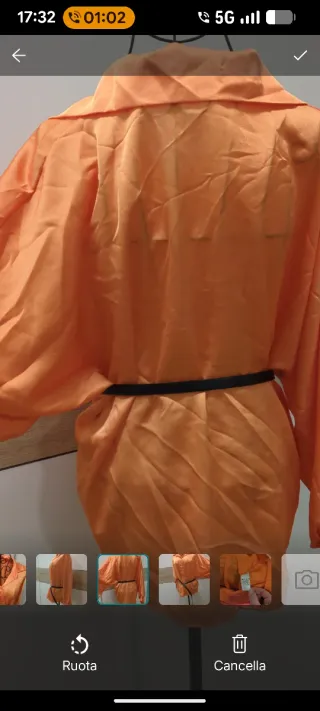 Camicia Oversize Raso Arancione Gold xxl