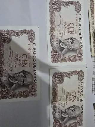 3 Billetes 100 Pesetas 1970 Correlativos