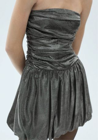 Vestido Mango plateado talla XS