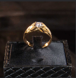 Anillo Solitario Hombre Oro