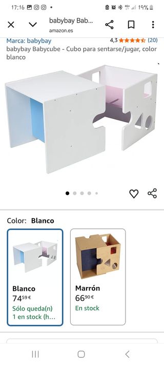 Babybay Babycube - Cubo para sentarse/jugar. Blanc