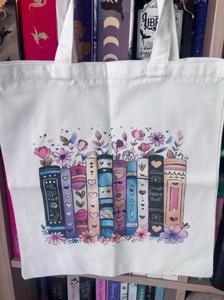 Bolso Tote Libros Flores