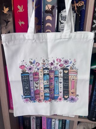Bolso Tote Libros Flores