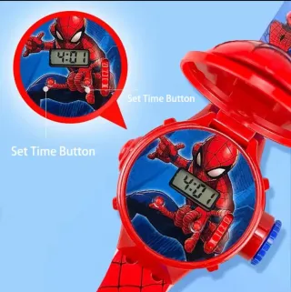 Nuevo Reloj Spiderman Marvel Proyector Luz Niños