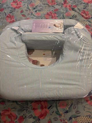 Cojín Lactancia Gemelar Rayas Azul