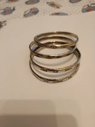 4 Pulseras Plata Mexico