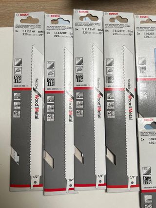 11paquete de Hojas de sierra Bosch S922EF, S1122HF