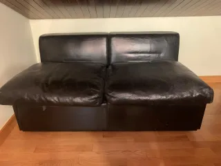 Sofá Cama Semi-piel Negro